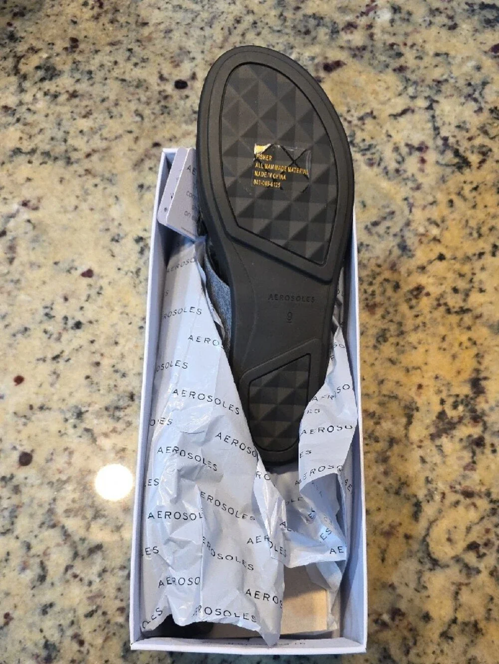 AEROSOLES Gray Denim Strap Thong Sandals